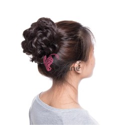 Coc modern din par artificial cu elastic Cod 12004 Saten Inchis